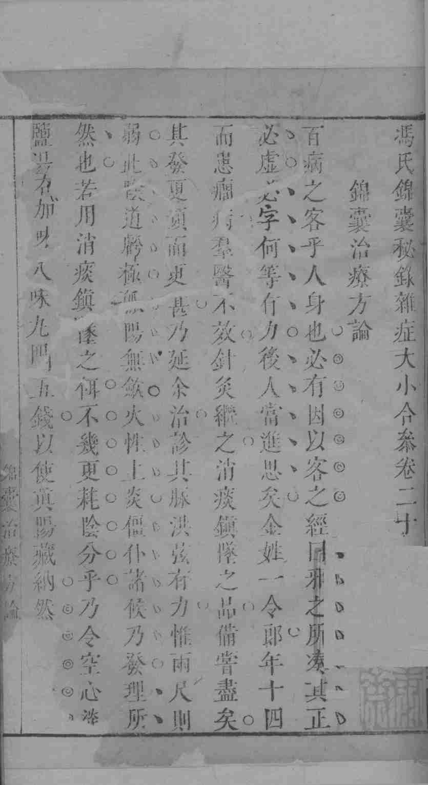 冯氏锦囊秘录杂症大小合叅  卷20  1